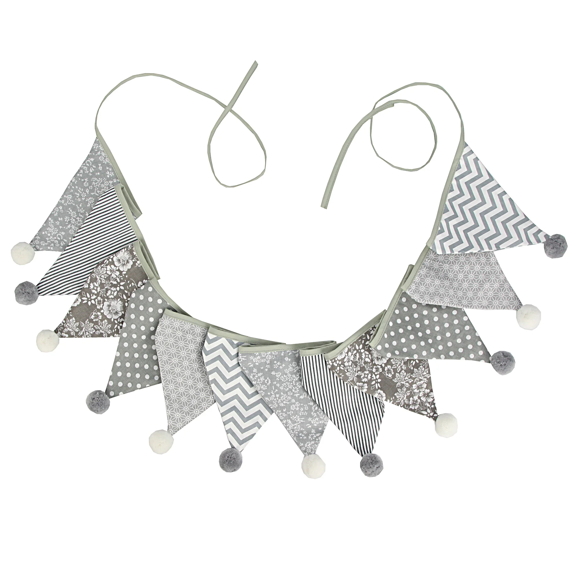 3,2 m Vintage-Blumenstoff-Wimpelkette, 12 Wimpel-Flaggen mit Kugeln, Hochzeit, Party, Dekoration, Banner, Zuhause, Babyparty, Karneval, Girlande – Detail 30