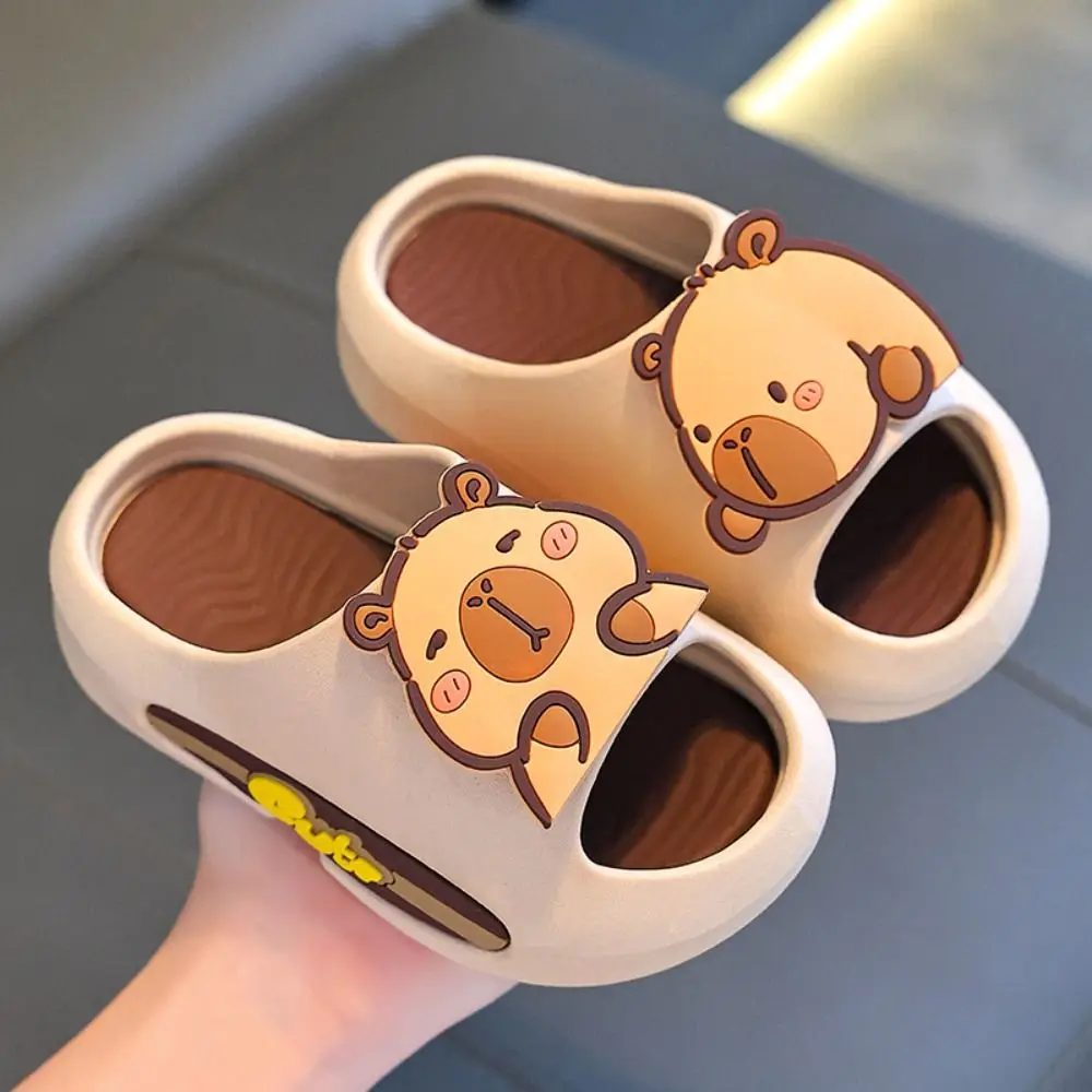 

Cartoon Cute Capybara Slippers Platform Anti Slip Cartoon Animal Slippers EVA Solid Color Children's Bathroom Sandals Summer