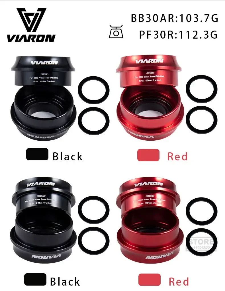 VIARON  BB30/PF30 BB axial Press-Fit Bike Bottom Bracket Bearing  MTB  7075AL CNC axis GXP 24mm Bicycle Accessories