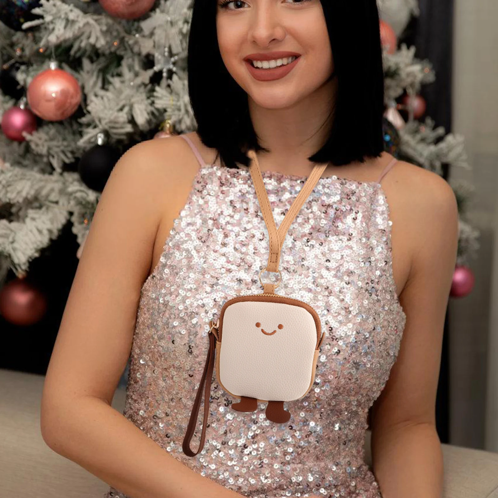 

Cute Toast Coin Purse Mini Bread Wallet Zippered Card Bag Small Kawaii Pouch for Women Fashion Crossbody Accessory