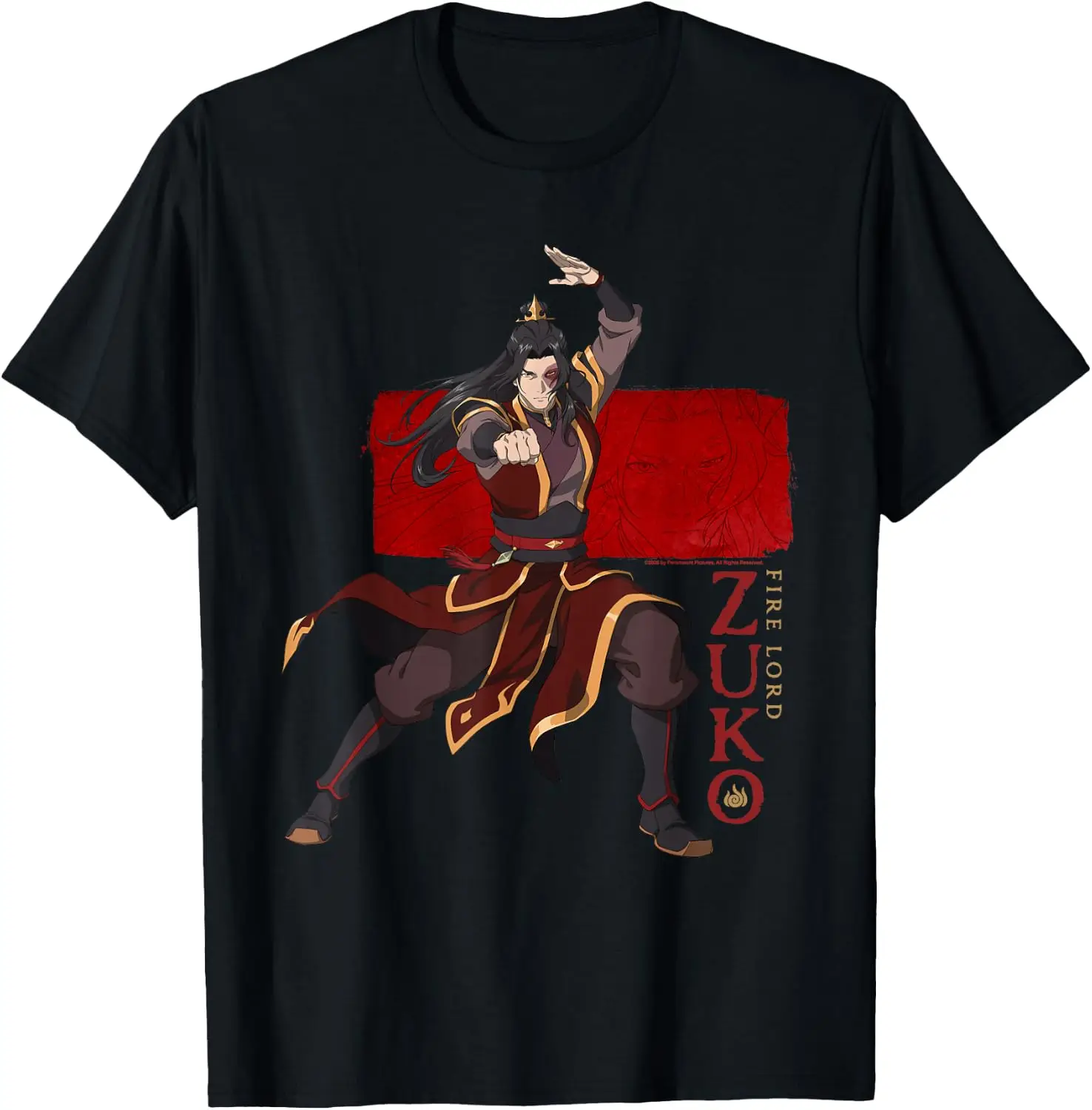 Avatar Aang Fire Lord Zuko Action Pose Anime Movie T-Shirt Men Women Unisex Novelty Graphic T‑Shirt, Classic Crew Neck 100% Cotton Tee, Lightweight Anti‑Pilling Breathable Casual Tops, Year‑Round Daily Outfit, Holiday Birthday Present Tee