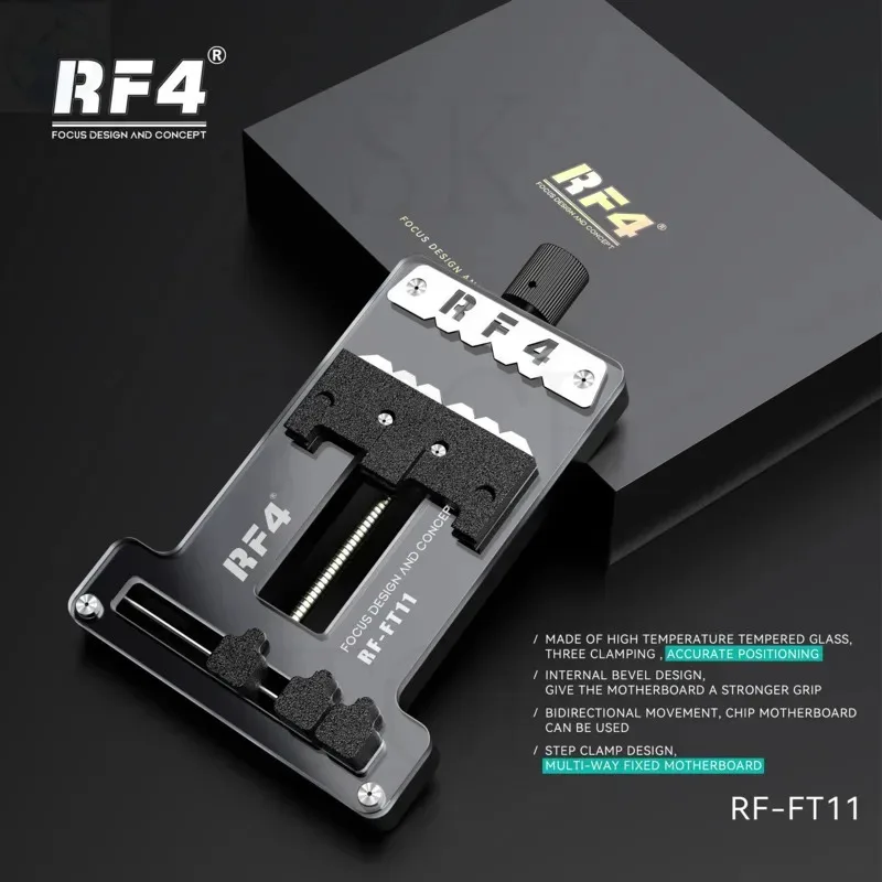 RF4 FT11 Mobile PCB Clamp, Motherboard Fixture, Chip, CPU, Operação IC, Resistente à Temperatura, Fixação