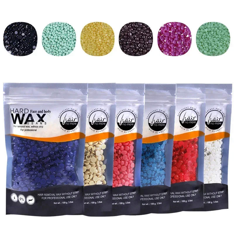 New 100g Depilating Wax Bean Dregs Without Clean Depilating Bikini Hard Wax Strips for Hair Removal Hard Wax Beans