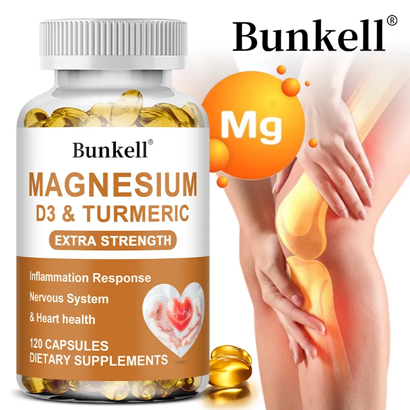 Magnesium + Turmeric Extract, Anti-Inflammatory Antioxidant, Supports Heart, Brain Health, Balances Blood Pressure