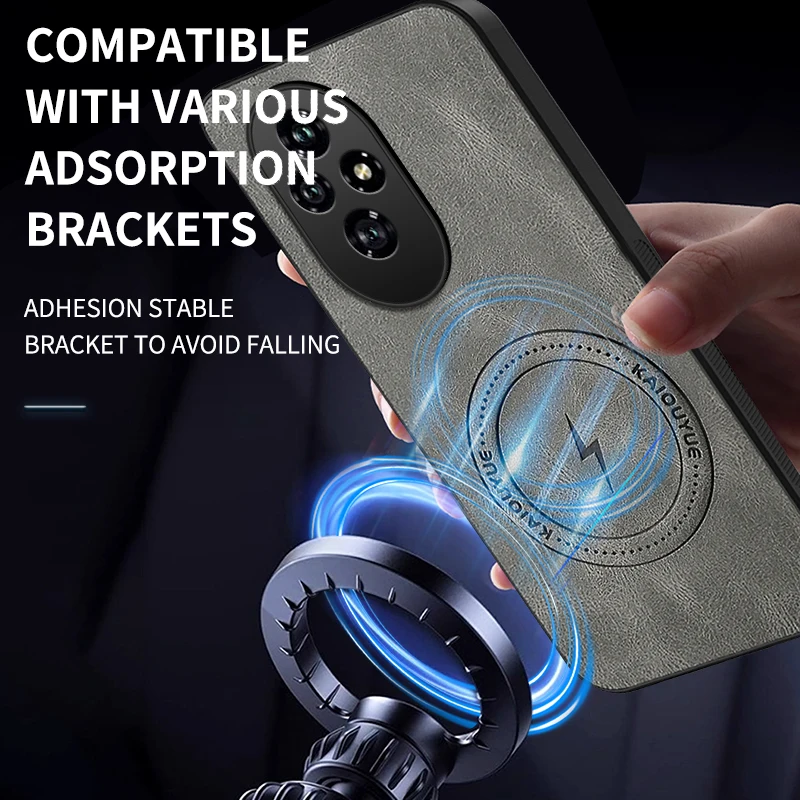 حافظة Magsafe مغناطيسية فاخرة من جلد البولي يوريثان لهاتف Huawei Honor 200 Pro Lite غطاء خلفي واقٍ #6