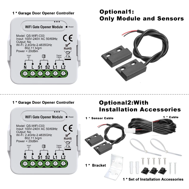 Tuya Intelligent Motor Controller WIFI/Zigbee on-off Switch Garage Door Roller Shutter Switch Module Alexa Google Home Smart