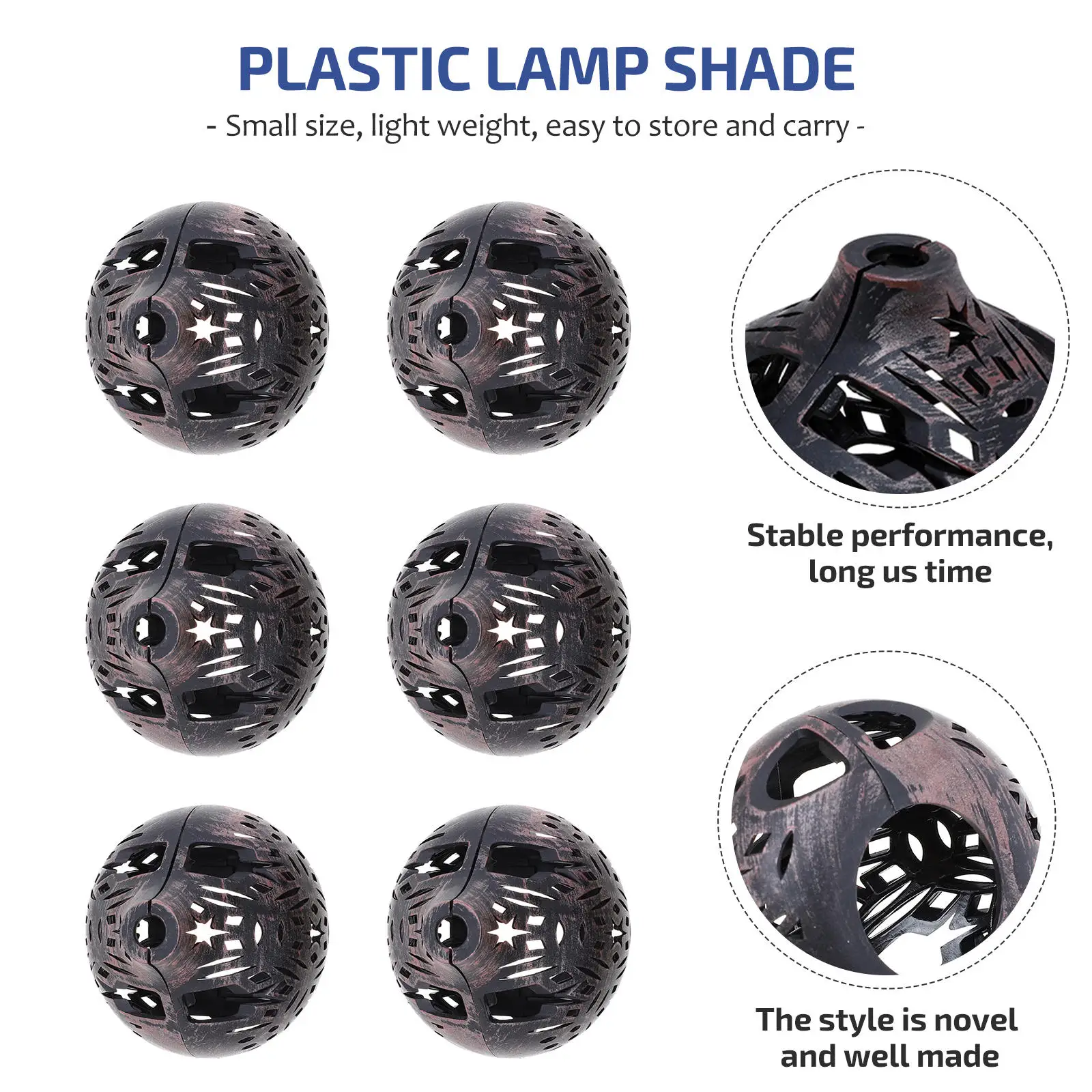 

10 Pcs Lampshade String Light Covers Retro Vintage Plastic Decorative Lamp Cover for 5mm Beads Home Party Wedding