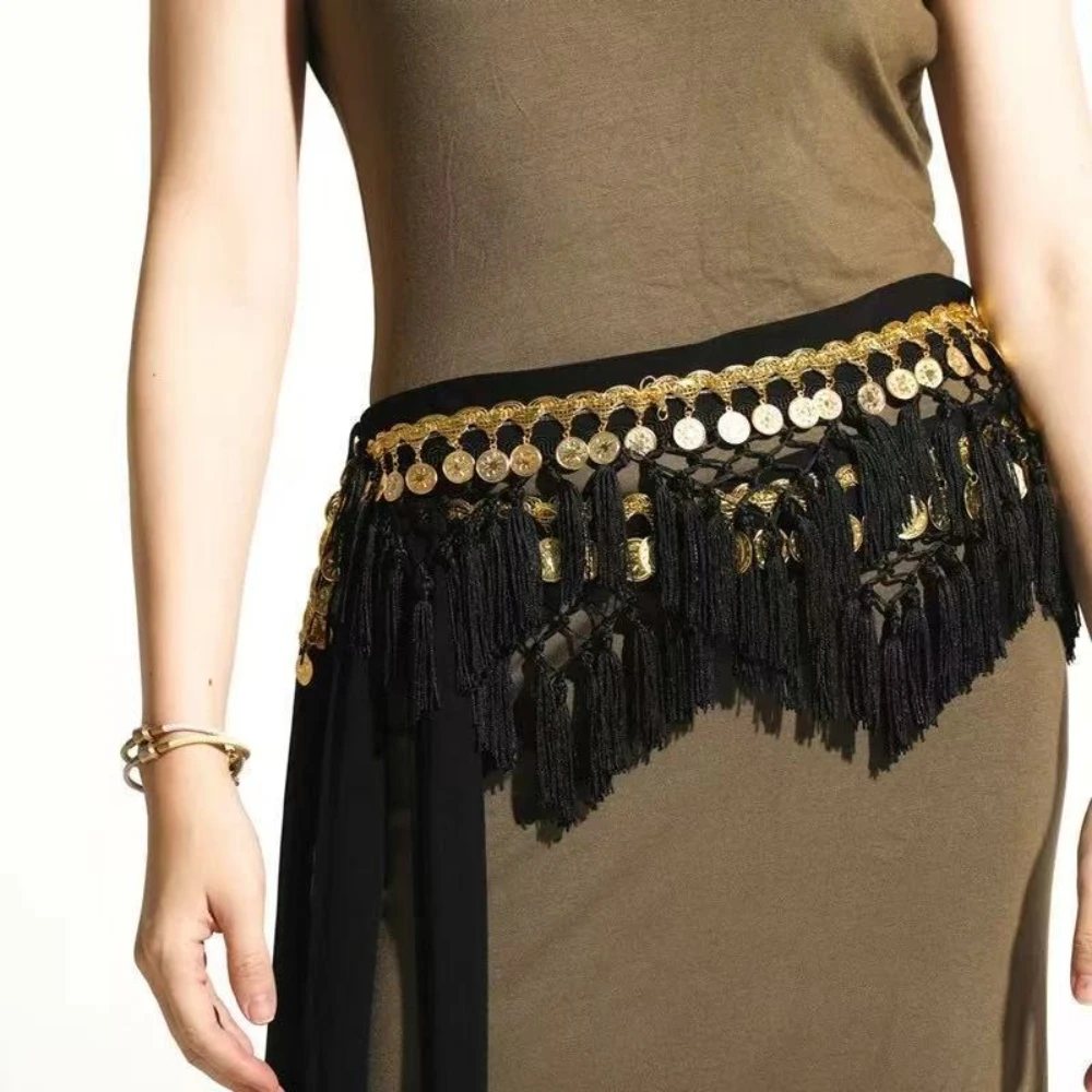 Tribal Style Belly Dance Waist Chain Belt Tassels Performance Training Hip Scarf Women Oriental Bellydance Costumes Accessories