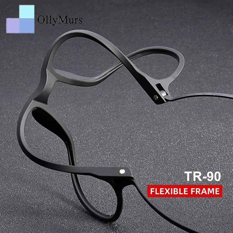 OLLYMURS خفيفة التيتانيوم النقي مكافحة الأشعة الزرقاء القراءة نظارات عالية الجودة قصر النظر مد البصر النظارات الطبية البصرية