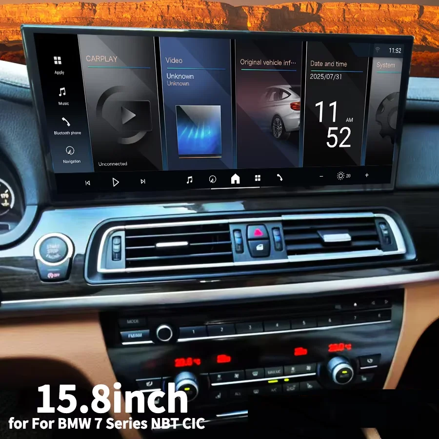 Multimedia Android 4G Navigation For BMW 7 Series 2016-2023 Wireless CarPlay Car GPS Navi Radio Touch Screen Head unit 15.8inch