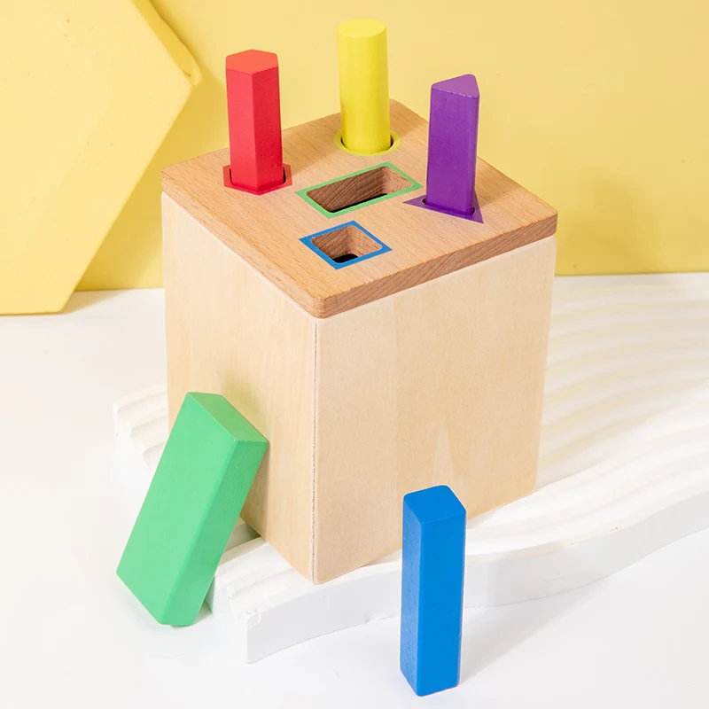 Gioco di classificazione Montessori Educazione precoce Scatola di classificazione per lancio di monete Colore Cognizione Forma Blocchi coordinati Sussidio didattico