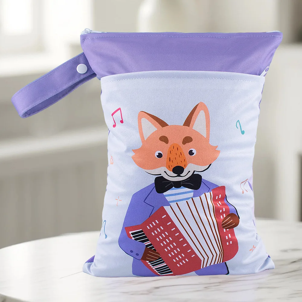 Borsa portaoggetti per separazione asciutta e bagnata stampata a fumetti per bambini 25 * 35 cm Custodia organizzativa impermeabile con stampa di posizionamento