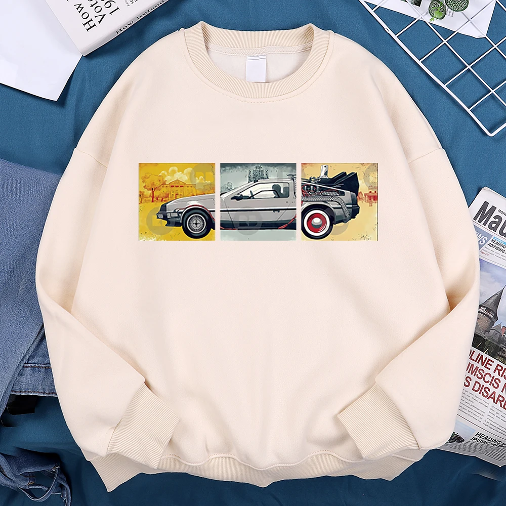 Back To The Future Movie Car Men Women Clothing Loose Hoody Casual Autumn Clothes Cartoon Hip Hop Sweatshirt Fleece Hoodie