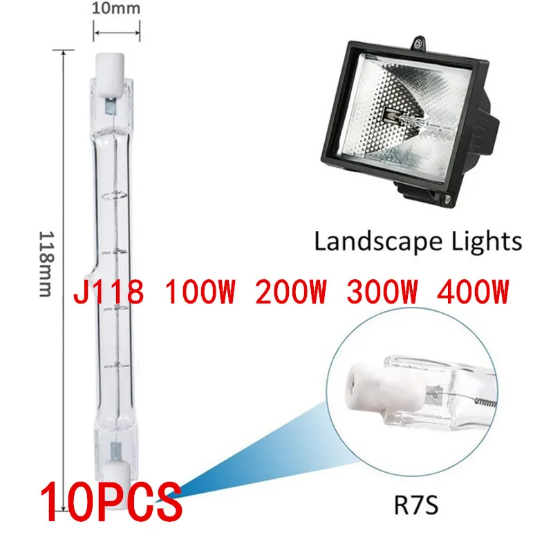 1/5/10PCS R7S J118 100/200/300/400W LED Glass Tube COB Light Bulb High Power Corn Lamp Replace Halogen Light Wholesale