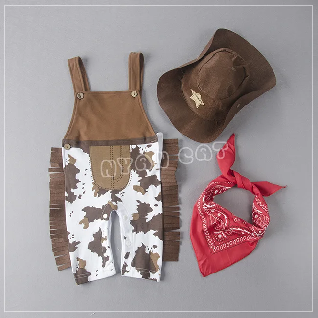 Cowboy Cow Boy Costume Rompers for Baby Boys Toddler Infant Halloween Christmas Birthday Party Cosplay Fancy Dress