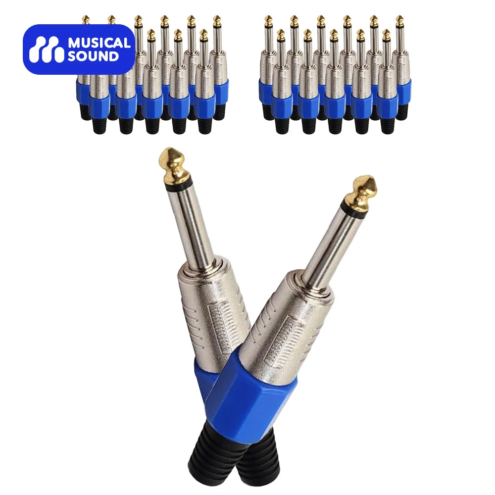 

Musical Sound 6.35MM Mono TS Male Connector 1/6/12/50 Pieces 1/4" Audio Plugs 6.35 mm Plug TS 1/4 inch Solder Type Mono Plug