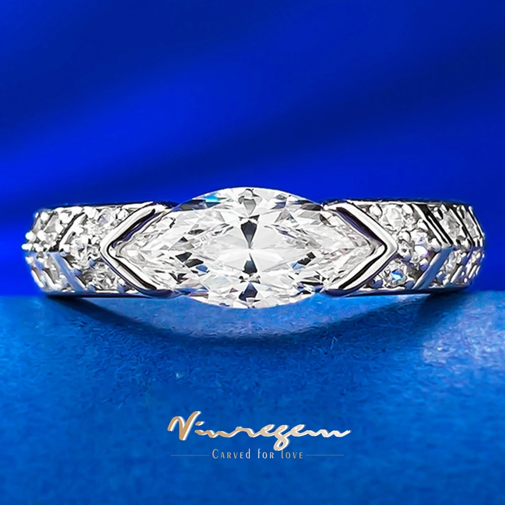 

Vinregem 5*10 MM Marquise Cut Lab Created Sapphire Gemstone 925 Sterling Silver Women Ring Fine Jewelry Wedding Gifts Wholesale