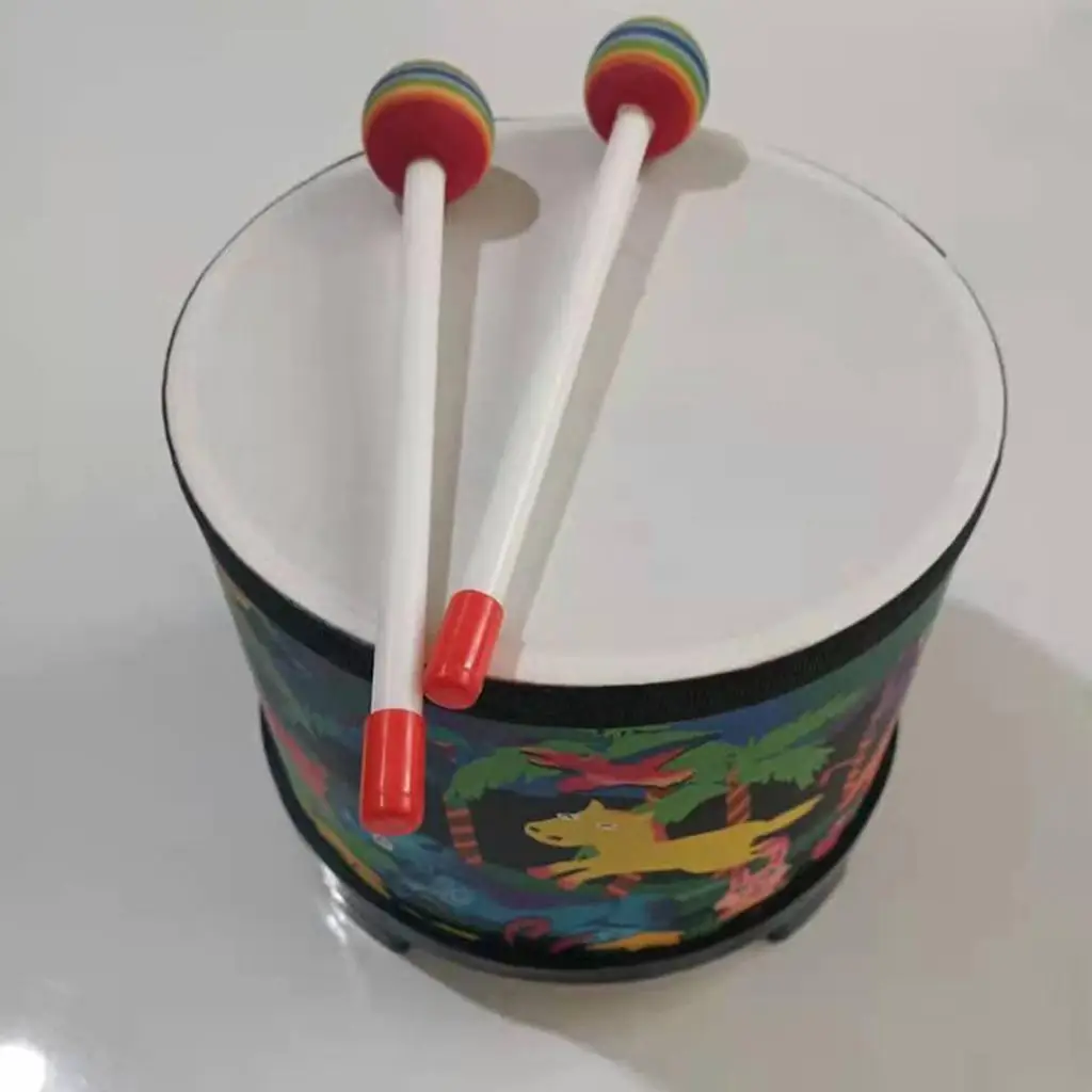 

Wooden Floor Drum with 2 Mallets Educational Beat Instrument Ground Drum Bongo Drum for Toddlers Baby Children Birthday Gift