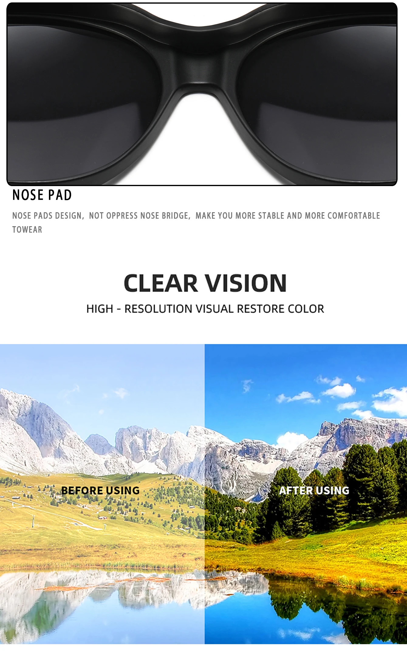 KAROS Modische quadratische polarisierte Sonnenbrille zum Überziehen von Myopie-Korrekturbrillen für Männer und Frauen, Vintage-Brille zum Angeln und Fahren – Detail 17