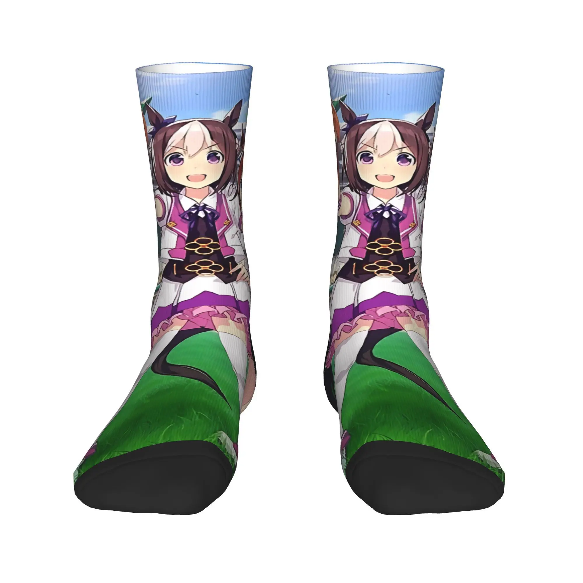 Uma Musume Pretty Derby Anime Socks  Non Slip Stockings Women Men Comfortable Running Socks Autumn Elegant Pattern Socks