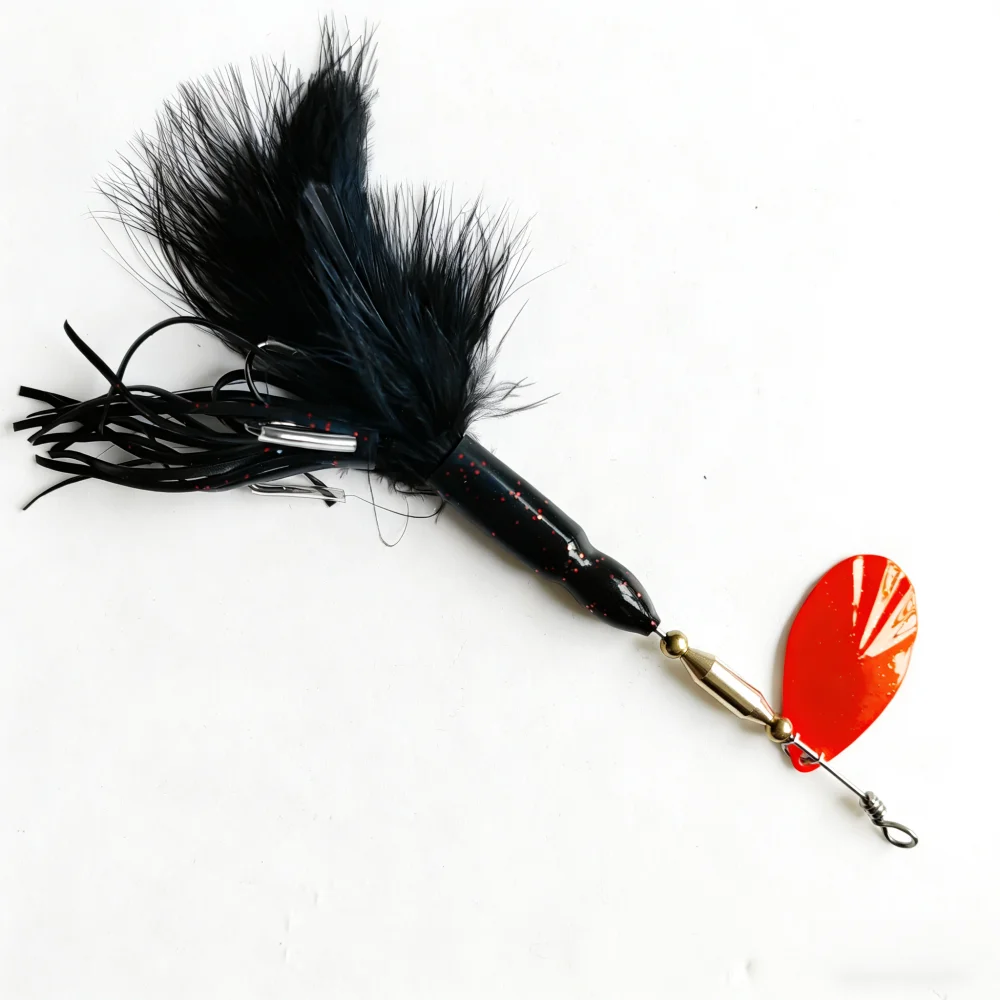 Spinner Bucktail Musky Pike – Metal pesado con plumas artificiales - imagen 2