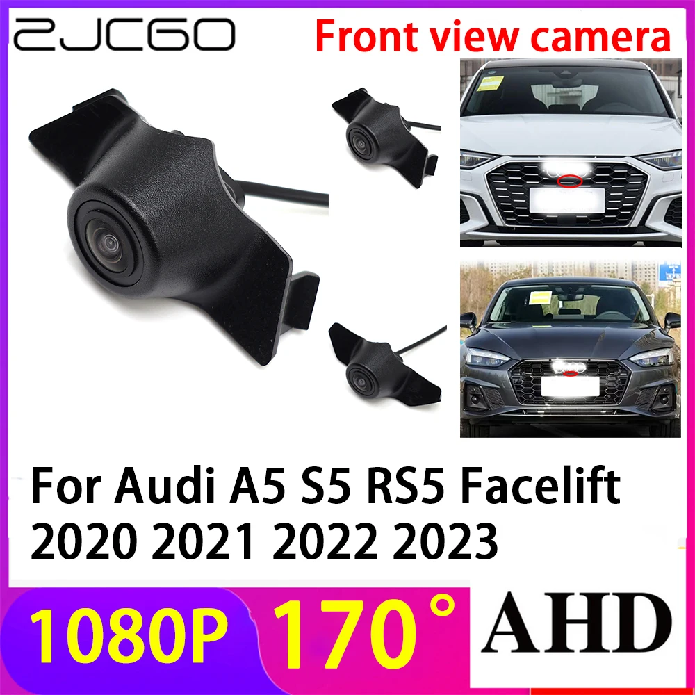 

ZJCGO AHD 1080P LOGO Car Parking Front View Camera Waterproof for Audi A5 S5 RS5 Facelift 2020 2021 2022 2023