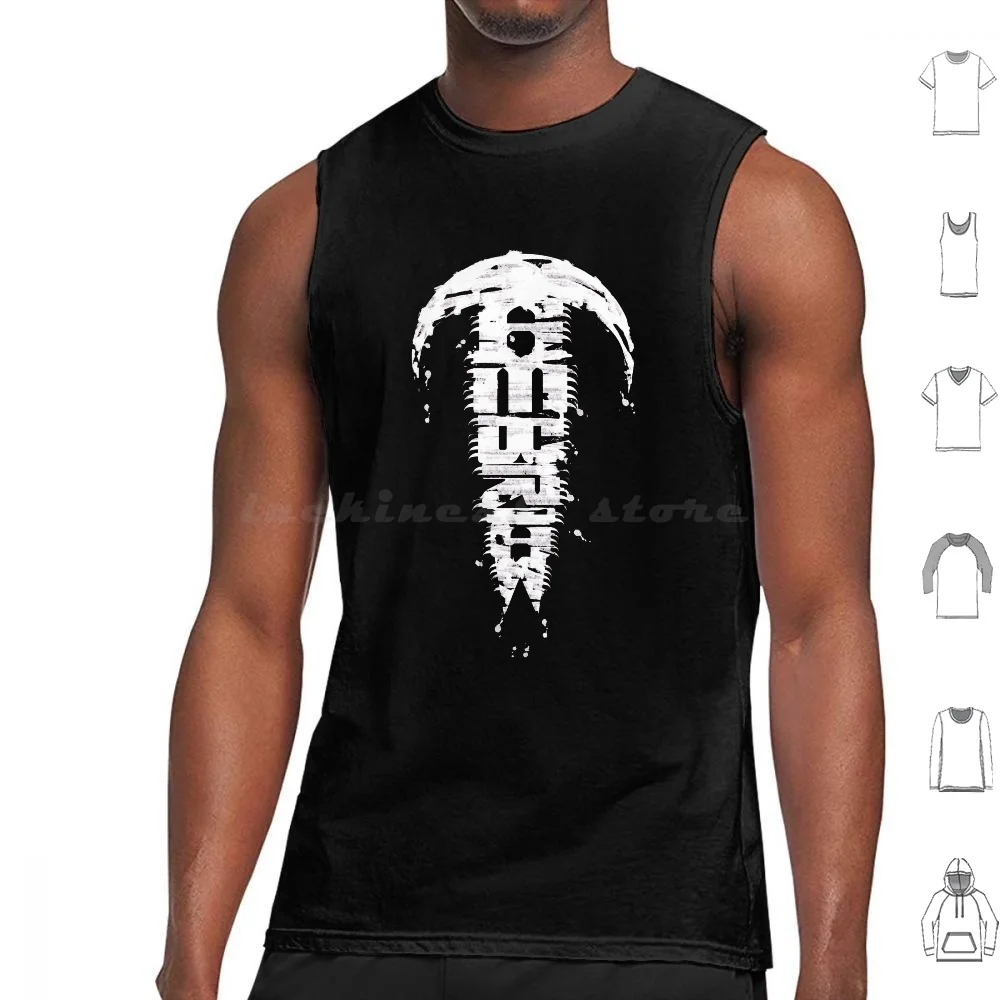 Cambrian Logo Paint Splashed In White Tank Tops Print Cotton Cambrian Eindhoven Progressive Progressive Metal