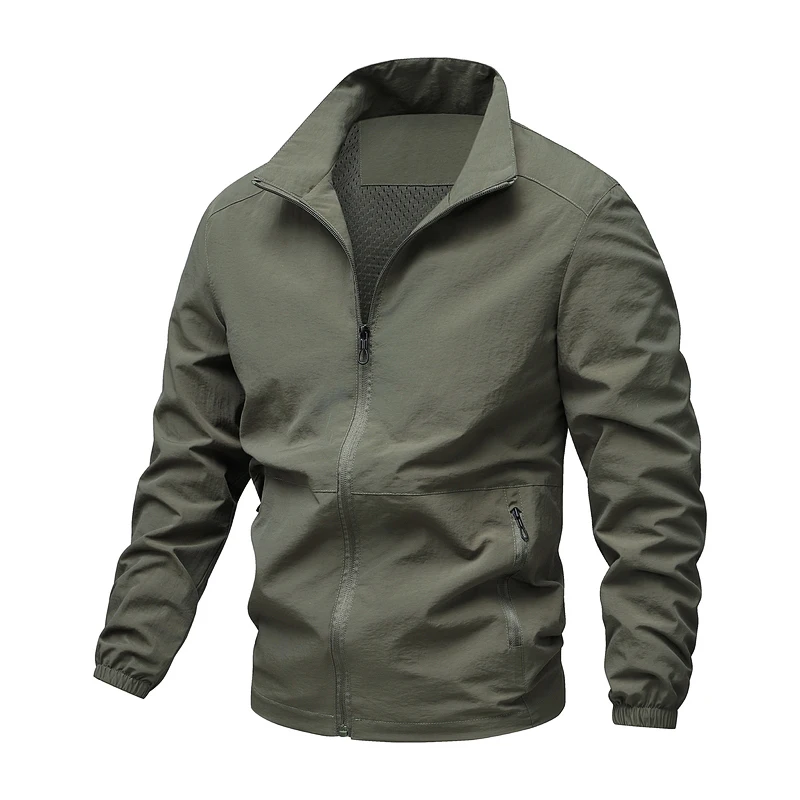 

Spring Autumn Brand New Men Fashion Casual Jacket Zipper Thin Coats Men Outdoor Windbreaker Sport Outwear Male Waterproof Jacket