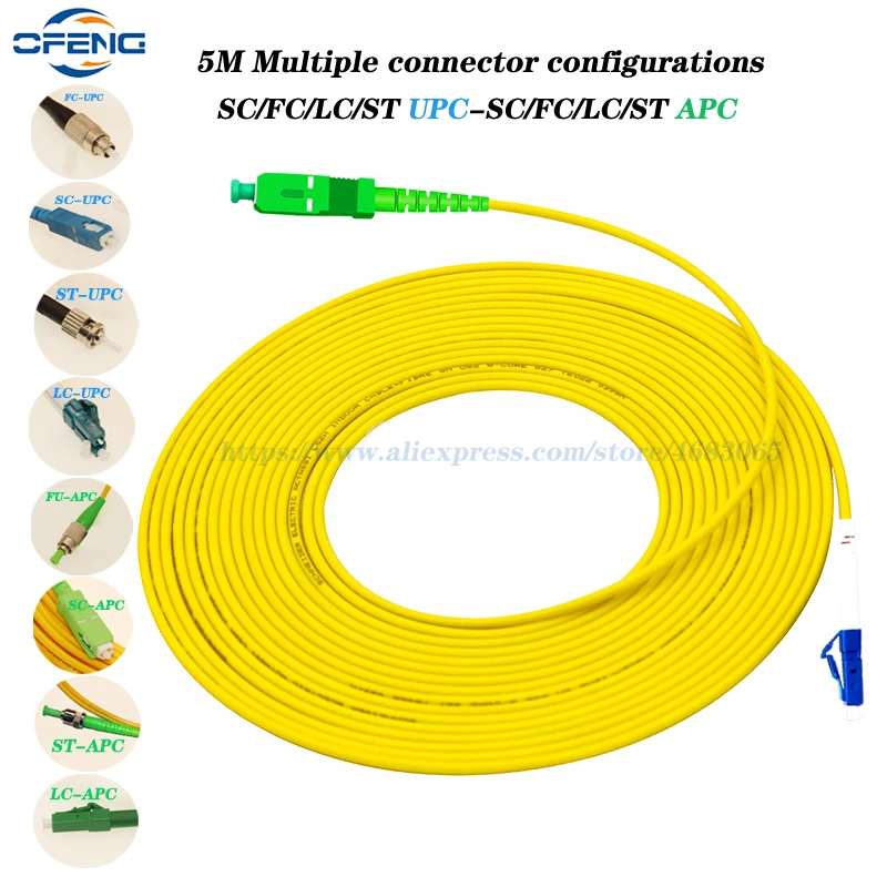 

5M Simplex SC/APC LC/APC SC/UPC LC/UPC FC ST Fiber Optic Patch Cord Cable Fiber Optic Jumper Cable 3.omm customized