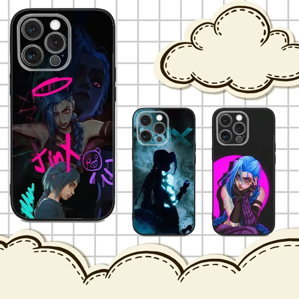 

J-Jinx A-Arcane Phone Case For iPhone 16e,16,15,14,13,12,11,Pro,X,XS,Max,XR,Plus,Mini Soft Black Cover