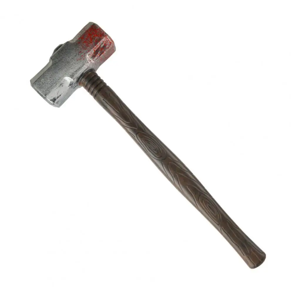 Escape Room Gear Hammer Prop Lightweight Plastic Fake Hammer Prop Spooky Halloween Costume Accessory Faux Blood for Cosplay