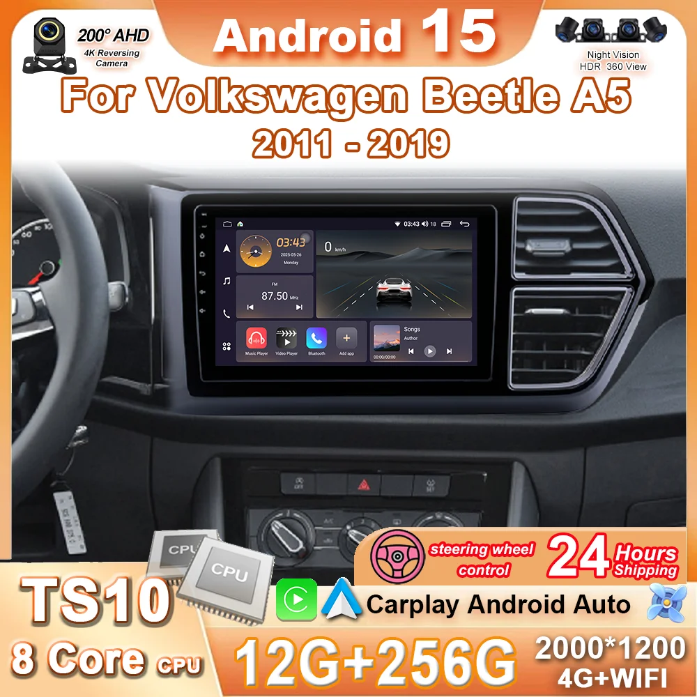 

CarPlay Android 15 Car Radio For VOLKSWAGEN JETTA VS5 2019+ Car Intelligent Systems RDS BT DSP autoradio Multimedia Player WIFI