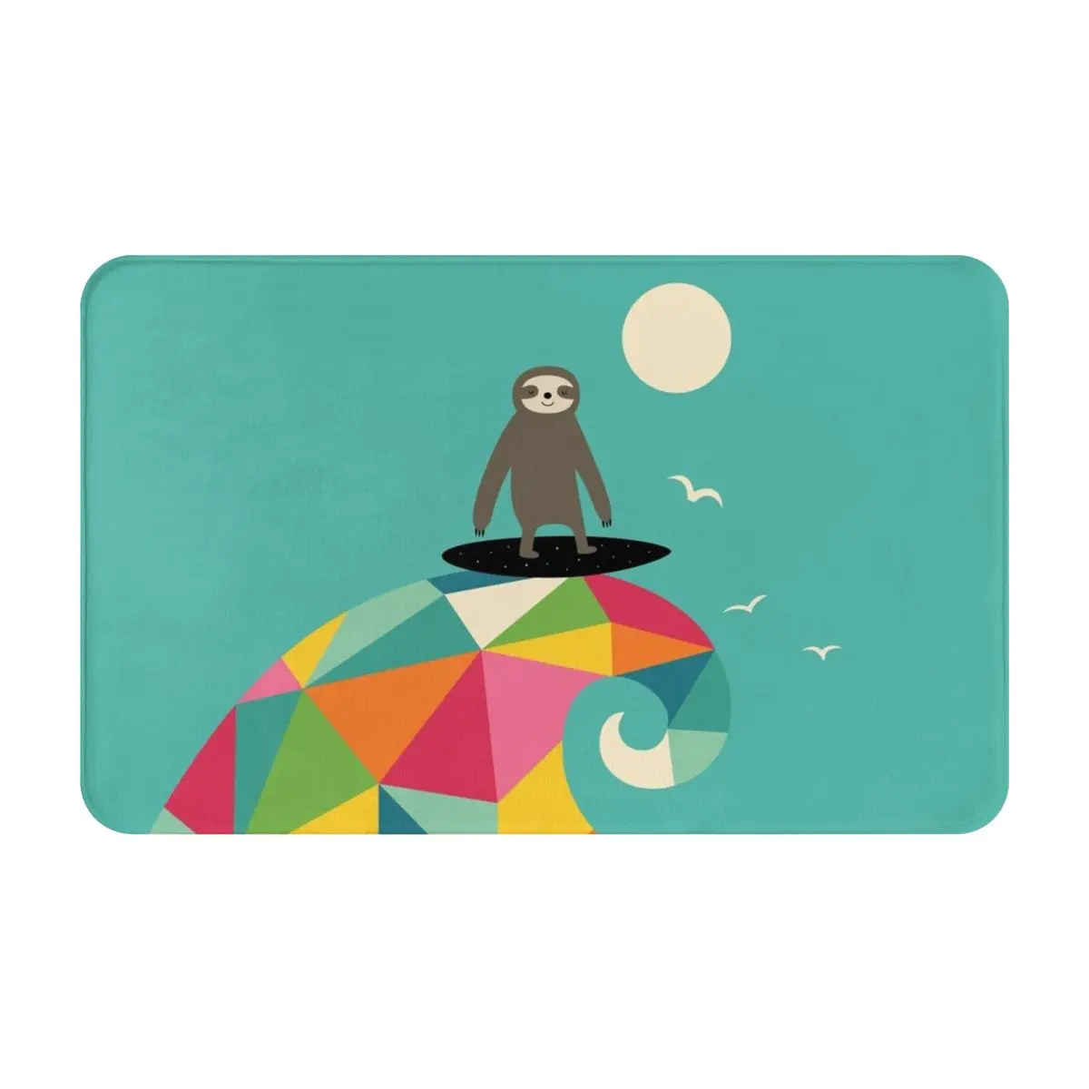 

Plush Flannel Non-Slip Area Rug Surfs Up Comfortable and Durable Floor Mat for Home and Office