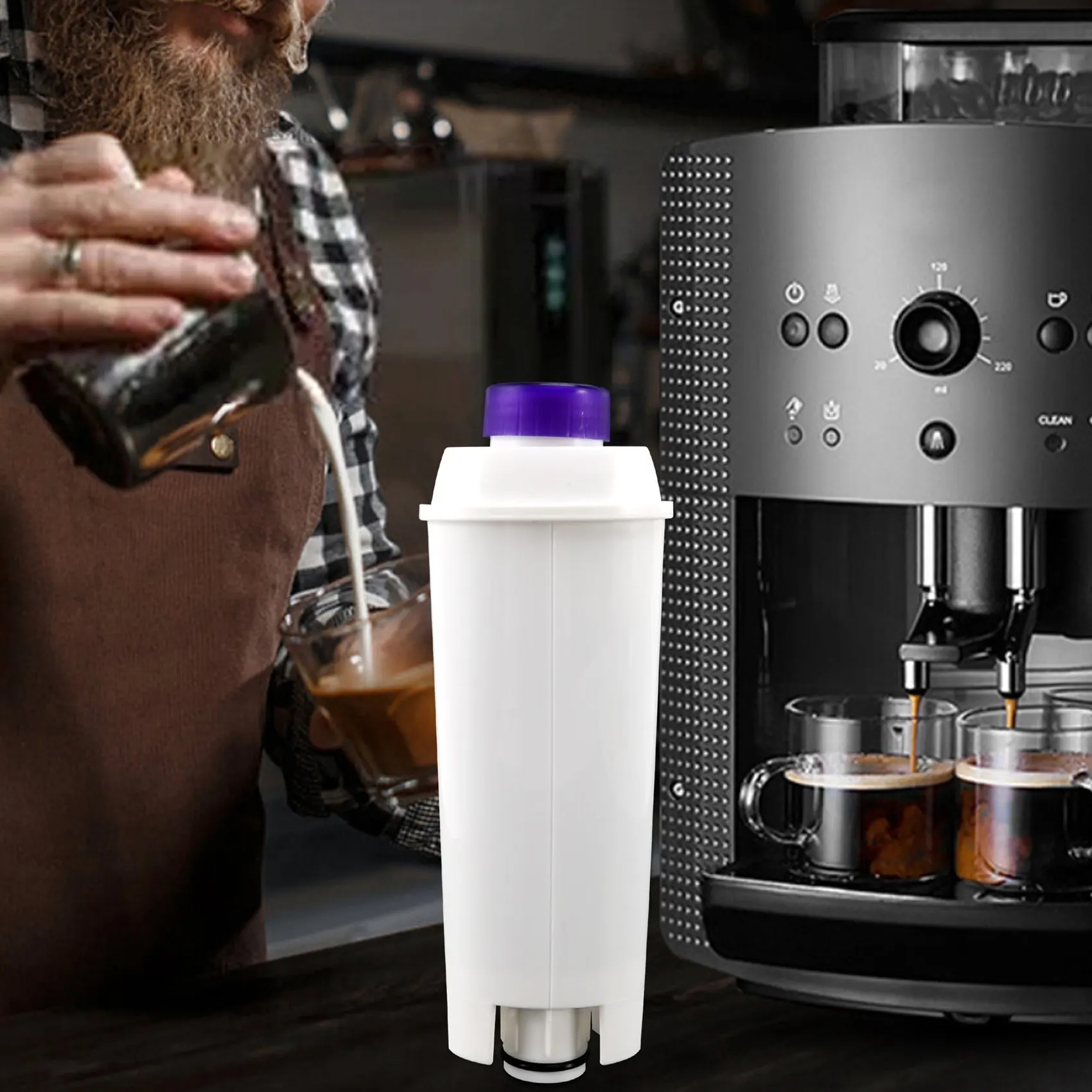 Filtro de agua para cafetera DLSC002, Compatible con ECAM, EC680, EC800