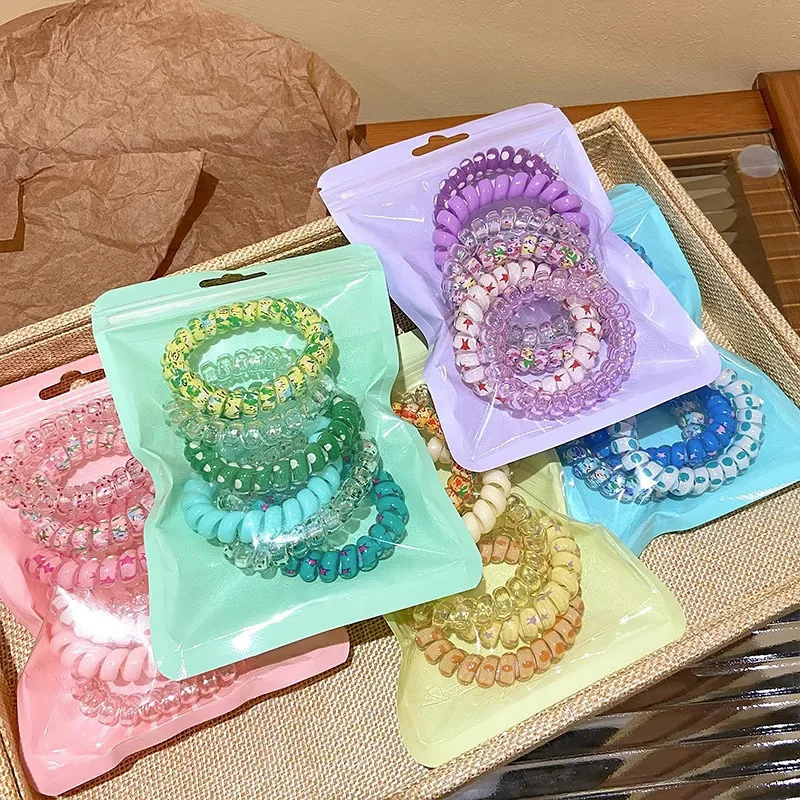 

Summer Simple Telephone Wire Hair Tie Hair Band Bun High Elasticity Hair Rope for Women, Hair-Friendly Hair Accessory