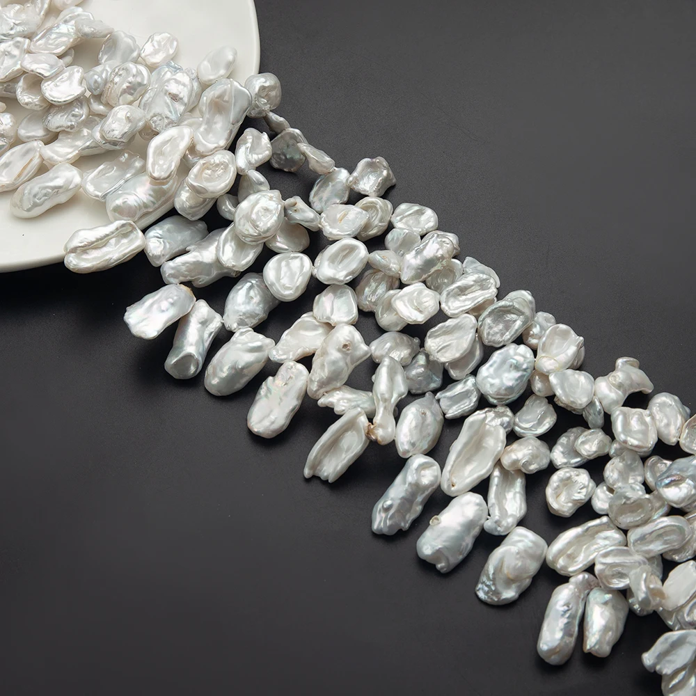 

10x12mm-12x26mm Irregular Leaf Shape White Natural Freshwater Pearl Loose beads Charms Jewelry DIY Necklace Bracelet Earrings