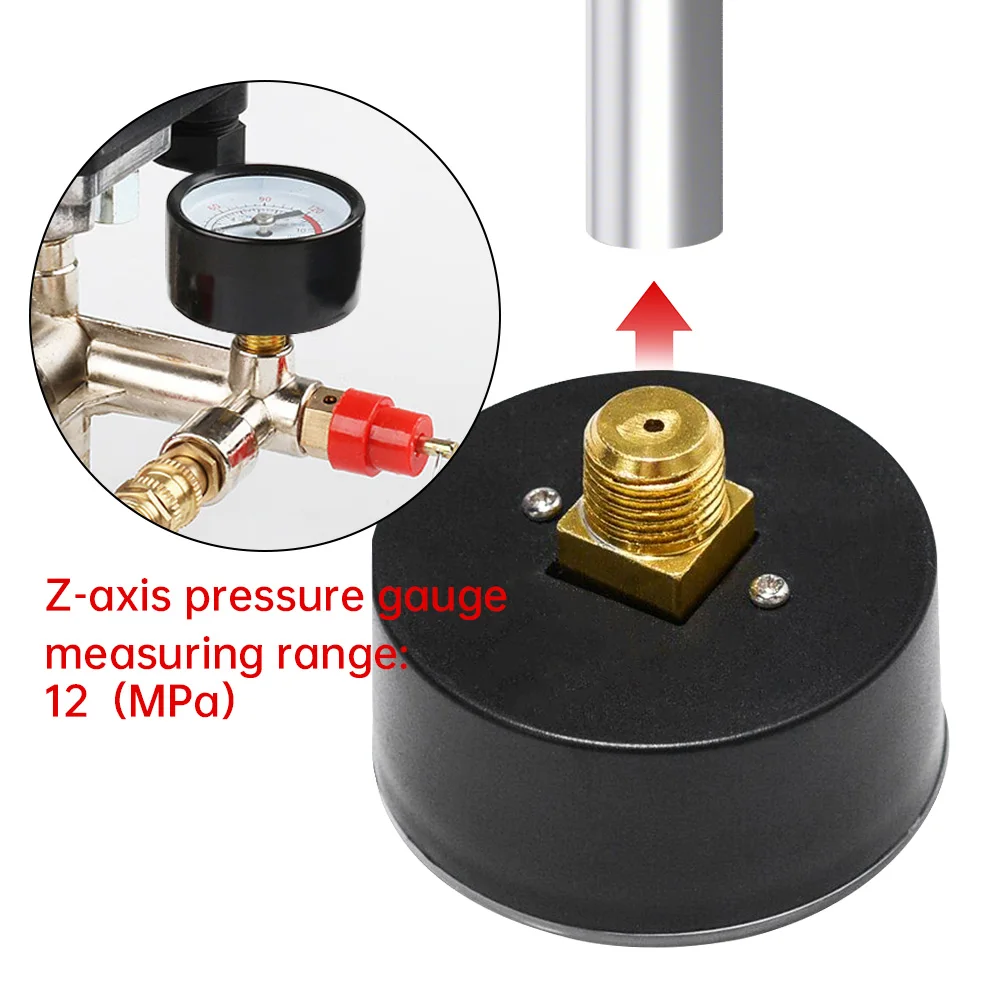 Bar Air Pressure Gauge Pointer Thread 1/4 BSP Thread 0-180 PSI 0-12 Manometer Measurement For Air Compressor Pneumatic Hydraulic