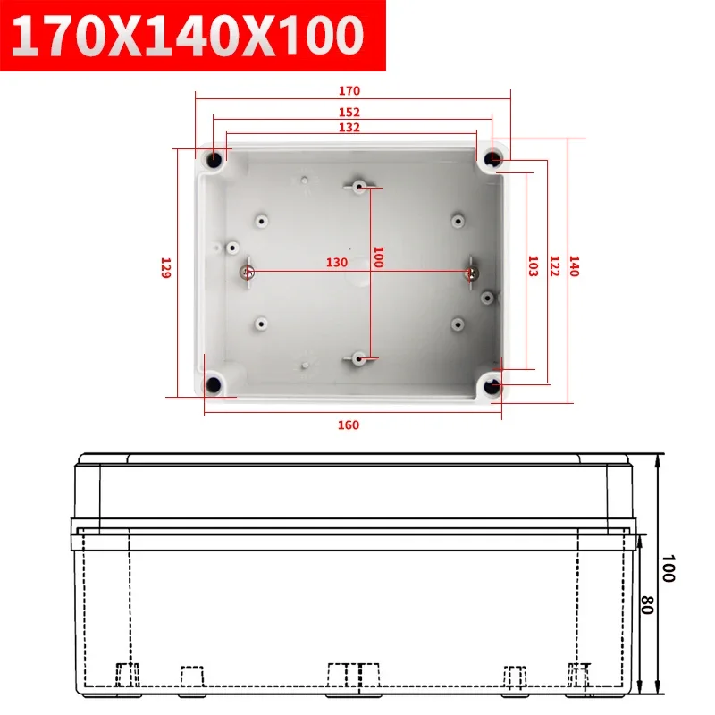 Wasserdichte Kunststoff-Gehäusebox Elektronisches IP67-Projektgehäuse Elektrische Projektbox ABS Outdoor-Anschlussbox Gehäuse