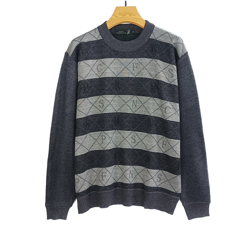 

Men's Knitted round Ne Sweater Autumn Winter Long Sve Crew Ne Pullover Top for Middle-Aged And ly