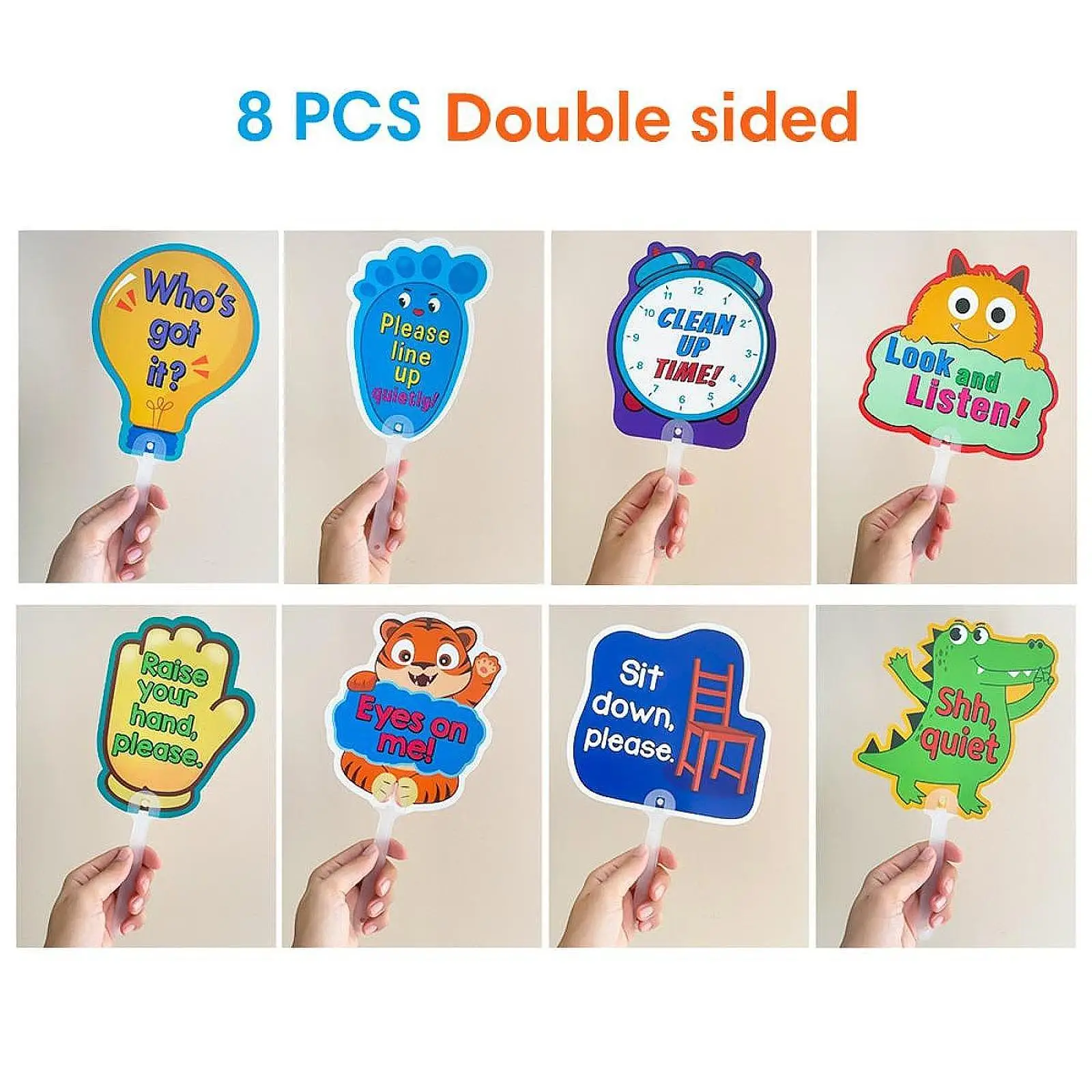 8 Pieces Manage Your Class Signs Rules English Classroom Interactive for Playroom Homeschool Enlightenment Kindergarten Nursery