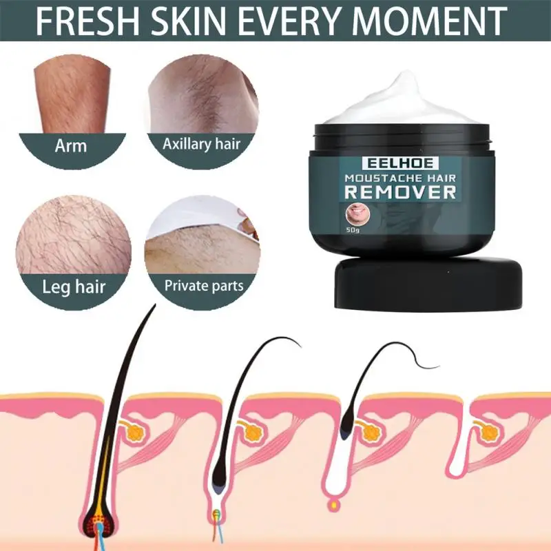 남성용 온순하고 부드러운 제모 크림, 전신 겨드랑이 및 다리 모발 자극 없음, 빠르고 효과적인 제모