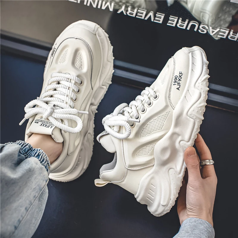 2025 Spring Mens Casual Shoes Fashion Thick Bottom Breathable Anti Slip Sneakers Mesh Outdoor Training  Outsole Running Footwear