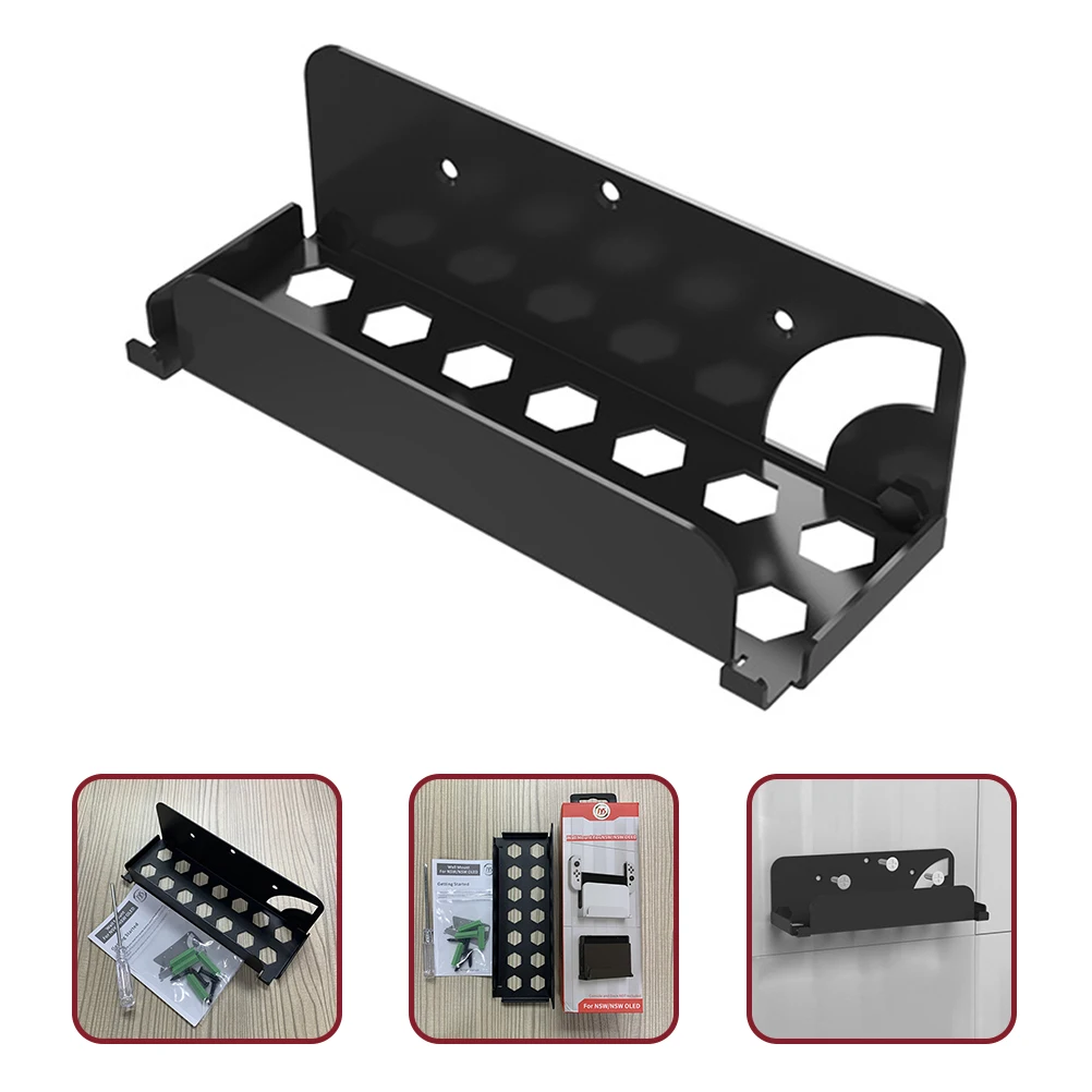 

Wall Mount Bracket For Switch Oled Game Console Shelf With Cooling Holes Floating Stand For Monitor Display Holder Wall Mount