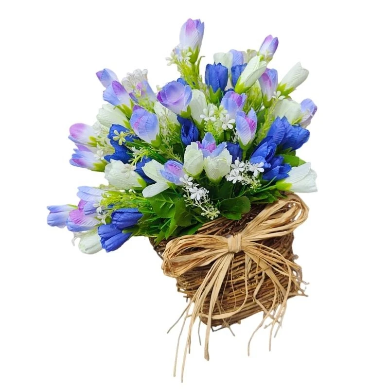 

Flower Wreath Front Door Welcome Sign Decorations Spring Hangings Wreath Baskets 15UB