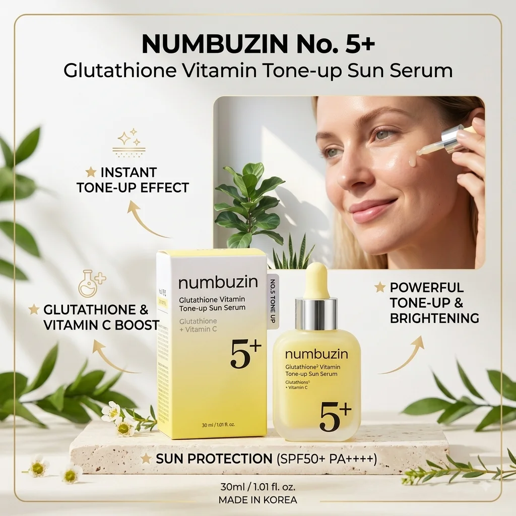 Vitamin C Serum - กลูตาไธโอน วิตามินซี บำรุงผิวให้กระจ่างใส ปรับสีผิวให้สม่ำเสมอ ป้องกันแสงยูวี เนื้อบางเบา