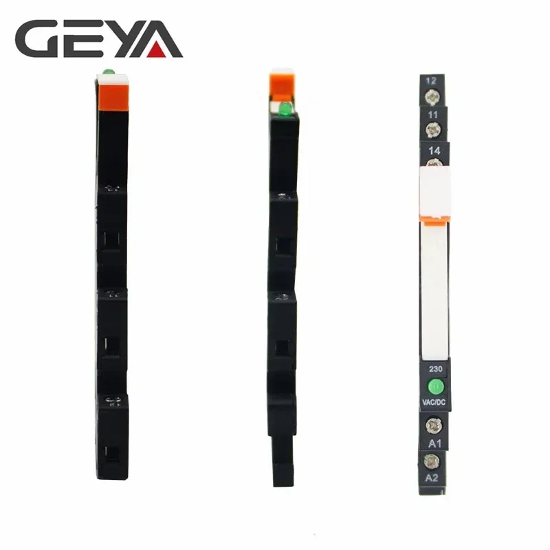 5PCS GEYA Slim Relay Module Protection Circuit 6A Relay 12VDC/AC or 24VDC/AC or 230VAC Relay Socket 6.2mm thickness 48V 110V