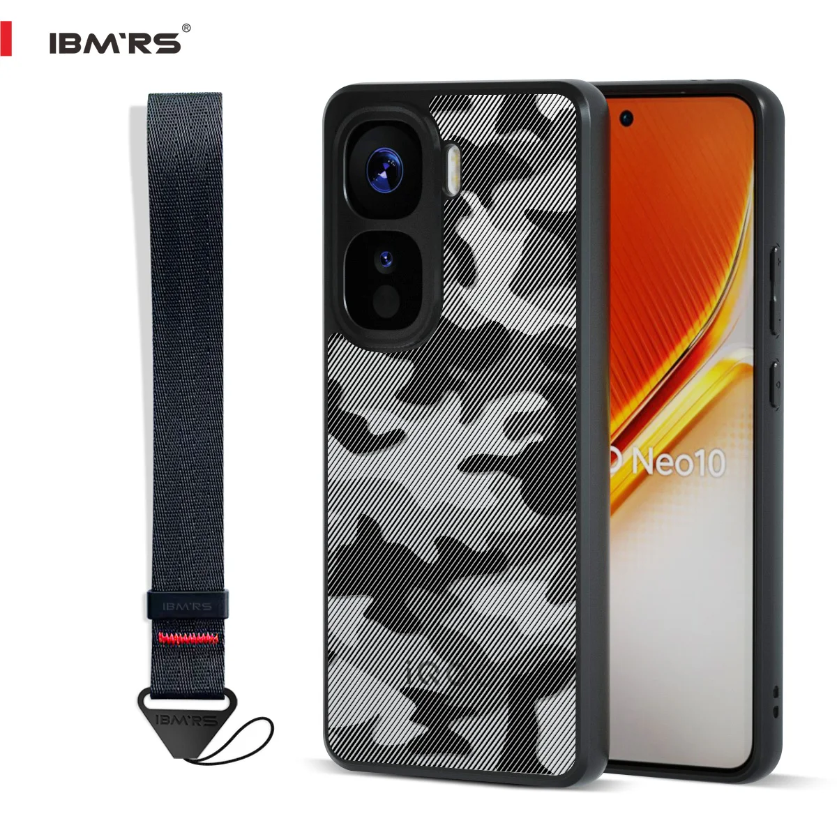 

Case for IQOO Neo 10/10 Pro/10 Pro+,Military Camo Shockproof Cover with Reinforced Corners & Wrist Strap, Anti-Slip Protective