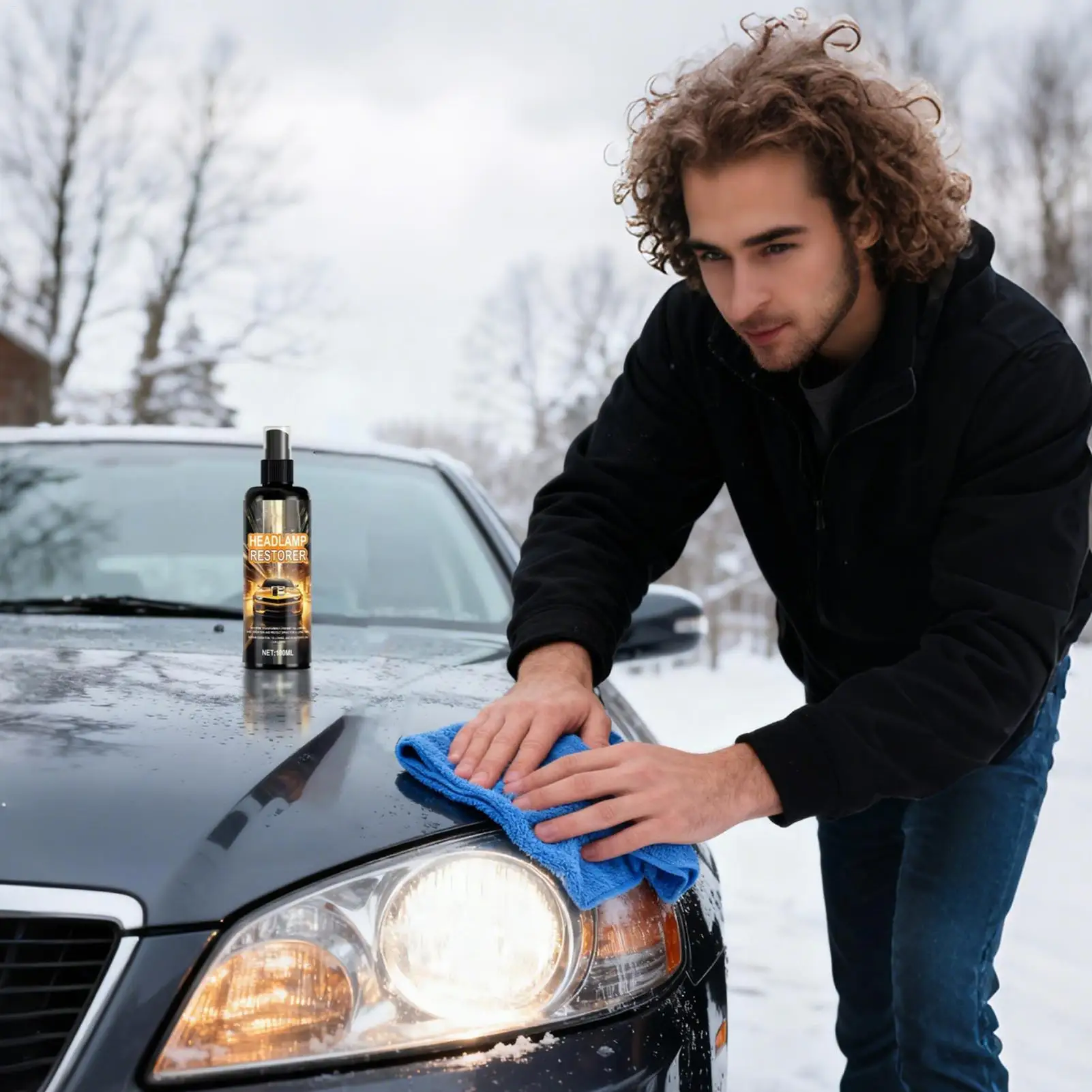 

Headlight Restoration Kit Repair Coating Polisher 100ml Car Headlights Stain Removal Liquid For Truck Vehicle Sedan SUV Glass