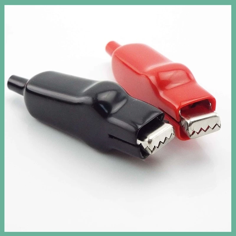 2pcs 20A Sheathed Alligator Clips Electrical DIY Test Leads Cable Alligator Double-Ended Crocodile Roach Electrical Jumper Wire