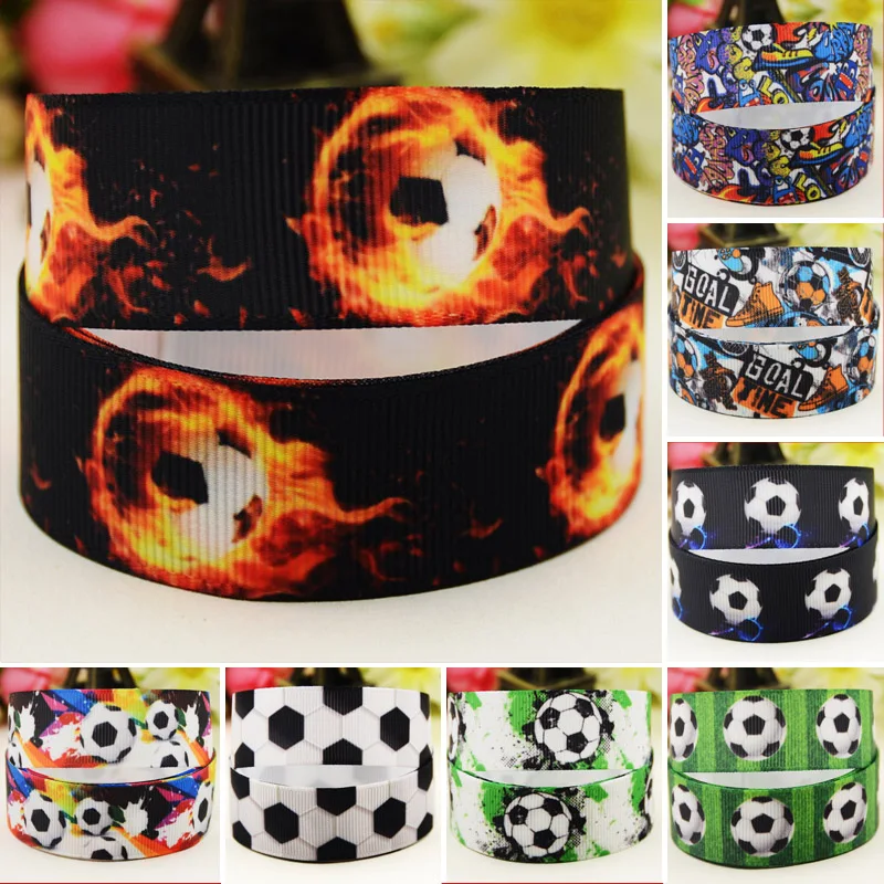 22mm 25mm 38mm 75mm Football Cartoon printed Grosgrain Ribbon party decoration 10 Yards